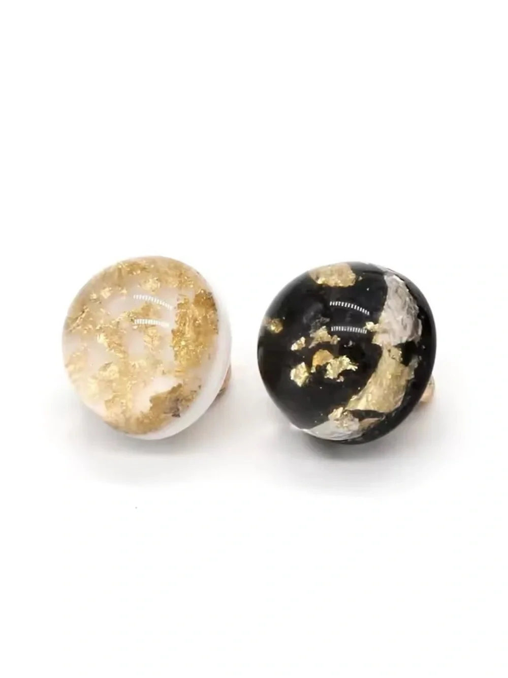10, 10mm (0.394") Clear Resin With Gold Fleck Buttons for Sewing Or Crafts, NIP - Picture 4 of 9